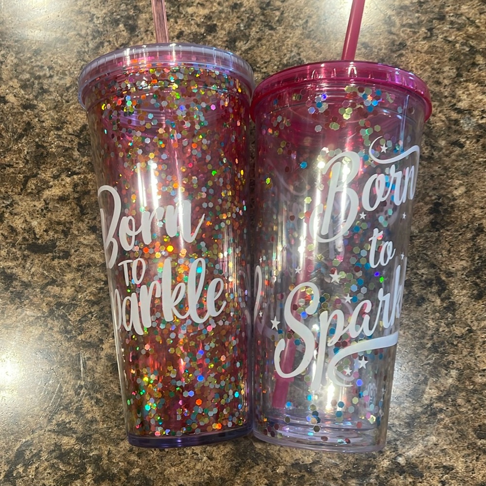Never used Born to Sparkle Pink Cups